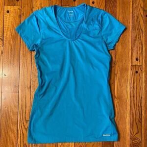 Reebok Play cool Simply‎ Tone aqua blue shirt sleeve athletic activewear top